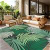 Cekene Tappeto Lavabile per Soggiorno 120x170cm Verde Antiscivolo per Interni ed Esterni Tropics Tappeto Tessuto Piatto per Giardino Patio Terrazza Cortile Camera da Letto Sala da Pranzo