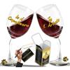Aurìca Set 2 Calici Vino Personalizzati IO IL CAPOLAVORO - TU L'ARTISTA - Bicchieri Storti Per Celebrare La Mamma Che Ha Creato Un Vero Capolavoro Con Confezione Regalo Inclusa
