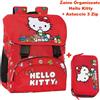 Zaino Organizzato Hello kitty Rosso + Astuccio 3 Zip By Panini
