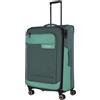 travelite valigia a 4 ruote taglia L conchiglia morbida in materiale riciclato, serie VIIA: trolley con piega ad espansione + protezione bordi, 77 cm, 91-103 litri