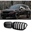 Hengjiayao G01 Griglia per radiatore nera per BMW X3 G01 2018-2021 X4 G02 2019-2021 Grill Nero Sport Gloss Doppio Rene(For G01 2019-2021)