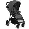 LIONELO EMERALD Passeggino Leggero, Compatto e Pieghevole per Bambini fino a 22 kg o 4 anni, Chiusura con una Mano, Ruote EVA Ammortizzate, Schienale Reclinabile, Cappottina Impermeabile XXL UPF50+