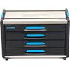 GEDORE Box Utensili WorkMo B3, 4 Cassetti, 1 scomparto, Plastica e Alluminio, con Chiave, Modulo per Carrello Portautensili, Vuoto, 1110 WM-34