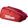 WILSON Super Tour 2025 - Zaino da tennis rosso e bianco, può contenere fino a 2 racchette
