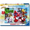 Ravensburger - Puzzle 3 Anni, Giant Floor Puzzle 24 Pezzi, Spidey - Puzzle Bambini 3 Anni, Collezione Marvel, Giochi Educativi e Divertenti, Idee Regalo