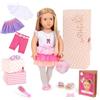 Our Generation - Thea - Bambola starter di moda a tema fiocco da 46 cm - Capelli biondi e occhi castani - Giocattolo per bambini dai 3 anni in su