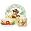 THUN Set 3 Pezzi Porcellana da Tavola Dolce Fattoria, Multicolore, Decorazioni Campagna