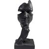 Kare Design oggetto decorativo Quiet Face, nero, arte astratta, decorazione scaffale, simbolo di tranquillità, soggiorno, studio, ufficio, idea regalo, 31 cm