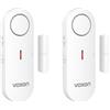 VOXON Allarme Casa Senza Fili, Sensori Allarme Porte e Finestre e Campanello 2 in 1, Allarme Porta Ingresso Volume a 3 Livelli & LED, Antifurto Casa Wireless per Casa/Negozio/Ufficio/Garage (2 PCS)