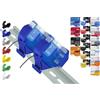 Shelly Hutschienenhalter PW3D Print Worth - Portarivia 3D PWG3-Mini per 32 Shellys: 1,1PM,2PM,Shutter,1L,2L,EM,i4,i4DC,i4LR,Dimm,Dimmer Dali,RGBW PM (Wave/Plus,G3,G4) (2 x Blu)