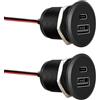 acegoo Presa USB 12V Camper, Corpo in Alluminio Dual USB C Porte con Uscita Max 24W Per Porta, PD3.0 QC3.0 Caricatore Ricarica Rapida, Per Marine Barca Auto Camion (pannello piccolo* 2)