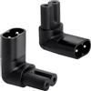 TNSLAND Adattatore C7 a C8 2PCS - Adattatore Alimentazione IEC 320 Angolo 90 Gradi, Presa C7 C8 Convertitore per TV Monitor Stampante, Connessione Stabile, Salvaspazio per Spazi Ridotti