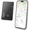 TiMOVO Scheda Tracker Portafoglio per Apple Find My (Solo iOS) Ricarica Wireless Localizzatore Portafoglio per Borse/Bagagli/Passaporti IP68 Impermeabile Bluetooth Item Locator Tracker - Nero