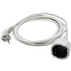 O&W Security Cavo di prolunga Schuko 5 m, bianco - IP20 per interni, contatto di protezione tipo F con sicurezza bambini, 3 x 1,5 mm², cavo di prolunga flessibile spina/frizione
