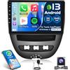ETLFUCyber 2G+64G Android 13 Autoradio per Toyota Aygo/Peugeot 107/Citroen C1 2004-2014, 10.1 pollici Touch Screen Stereo, Wireless Carplay e Android Auto/GPS/WiFi/Bluetooth/EQ/FM RDS Radio