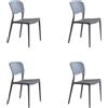Magazzini Cosma S.P.A. Set 4 sedie Mets taupe