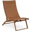 Bizzotto Taylor, poltrona lounge reclinabile pecan