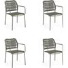 Bizzotto Set 4 sedie Jable con braccioli impilabili verde