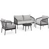 Bizzotto Set 4 salotto con cuscini felipe grigio