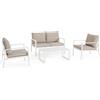 Bizzotto Set 4 salotto con cuscini hilde bianco LD30