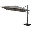 Magazzini Cosma S.P.A. Ombrellone Saturno con palo laterale antracite, telo grigio, 3x4 m