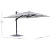 Bizzotto Ombrellone ines con palo laterale antracite, telo grigio chiaro, 3x4 m