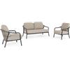 Bizzotto Set 3 salotto con cuscini edvige antracite jx55