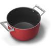 Smeg Casseruola antiaderente 2 manici con coperchio Ø 26 cm, rosso