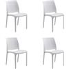 Magazzini Cosma S.P.A. Set 4 Sedie volga, bianco