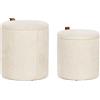 Bizzotto Set 2 pouf contenitore katia naturale