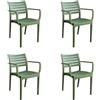 Magazzini Cosma S.P.A. SET 4 POLTRONE EVELINE IMPILABILI VERDE SCURO