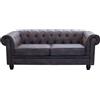 Magazzini Cosma S.P.A. DIVANO 3 POSTI CHESTERFIELD IN ECOPELLE VINTAGE MARRONE