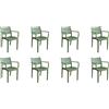 Magazzini Cosma S.P.A. SET 8 POLTRONE EVELINE IMPILABILI VERDE SCURO