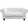 Magazzini Cosma S.P.A. DIVANO 2 POSTI CHESTERFIELD IN ECOPELLE BIANCO