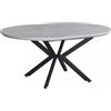Magazzini Cosma S.P.A. TAVOLO ROTONDO ALLUNGABILE GARRY BIANCO EFFETTO LEGNO STRUTTURA NERA 120/160 X 120