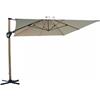 Magazzini Cosma S.P.A. Ombrellone Mendel marrone effetto legno palo laterale 3x3 taupe