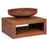 Bizzotto Braciere con porta legna efesto ruggine 70x38h cm