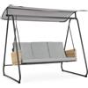 Bizzotto Dondolo 3 posti con cuscino easy, grigio