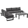 Bizzotto Set salotto angolare Konnor Antracite CX23 - tessuto ignifugo