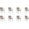 Bizzotto Set 8 sedie Jable con braccioli impilabili antracite