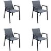 Magazzini Cosma S.P.A. Set 4 poltrone Djerba impilabile antracite