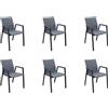 Magazzini Cosma S.P.A. Set 6 poltrone Djerba impilabile antracite