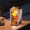 Fermalibri in legno per casa delle bambole, supporto per libri in legno, puzzle,