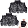 HOBBIESAY Collare finto nero in pizzo floreale collo alto collo alto colletto finto staccabile Dickey stile gotico biancheria intima in pizzo collari falsi per Halloween Cosplay mezza camicia