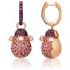 CHANTECLER Orecchini joyful in oro con diamanti zaffiri e quarzo
