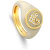 CHANTECLER Anello paillettes sygillum in oro con diamanti