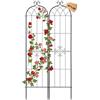 VEVOR Tralicci da Giardinaggio 220x52,5 cm, Set 2 pz Grigliati in Metallo da Giardino per Fiori e Rose con Rivestimento a Polvere e Design Collegabili, Sostegno Decorativo per Viti e Rose Rampicanti