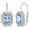 SILVEGO Orecchini Argento 925 con Topazio Azzurro Sintetico Rettangolo, SILVEGOB31757bt