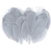 M METERXITY 50 Pezzi Piume D'Oca, 1.6-3 Pollici / 4-8cm Piume Naturali all'Ingrosso per Creazioni/Matrimoni/Acchiappasogni/Decorazioni Fai da Te [Grigio]