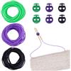 NBEADS 16.4 Yards di Cordini per Tenere I Punti, Cordino Da Barbiere per Maglieria In Gomma Cava Da 2mm con 6 ferma-Ago Da 5.5mm per Tenere I Punti Braccialetti Collane Perline, Serie Nero Viola Verde